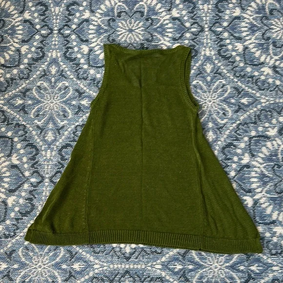 Lauren Ralph Lauren Green Sweater Sleeveless Tank - 100% Linen - Picture 3 of 3